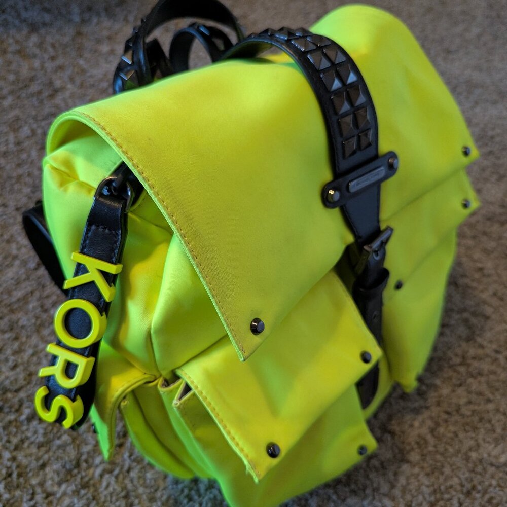 Fluorescent green Michael kors backpack